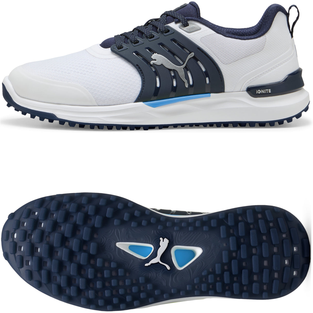 Puma IGNITE Elevate 2 Herren Golfschuhe, Weiß / Navy