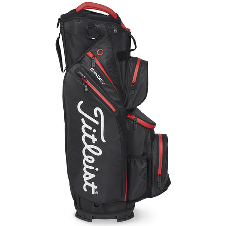 Titleist 2026 Cart 14 StaDry Waterproof Cartbag, Schwarz / Rot