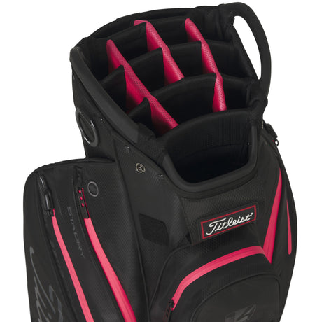 Titleist 2025 Cart 14 StaDry Waterproof Damen Cartbag, Black / Candy / Pink