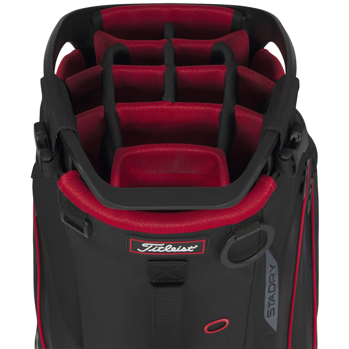 Titleist 2026 Hybrid 14 StaDry Waterproof Standbag, Schwarz / Rot