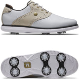 FootJoy Traditions Damen Golfschuhe, Weiß / Hellbraun