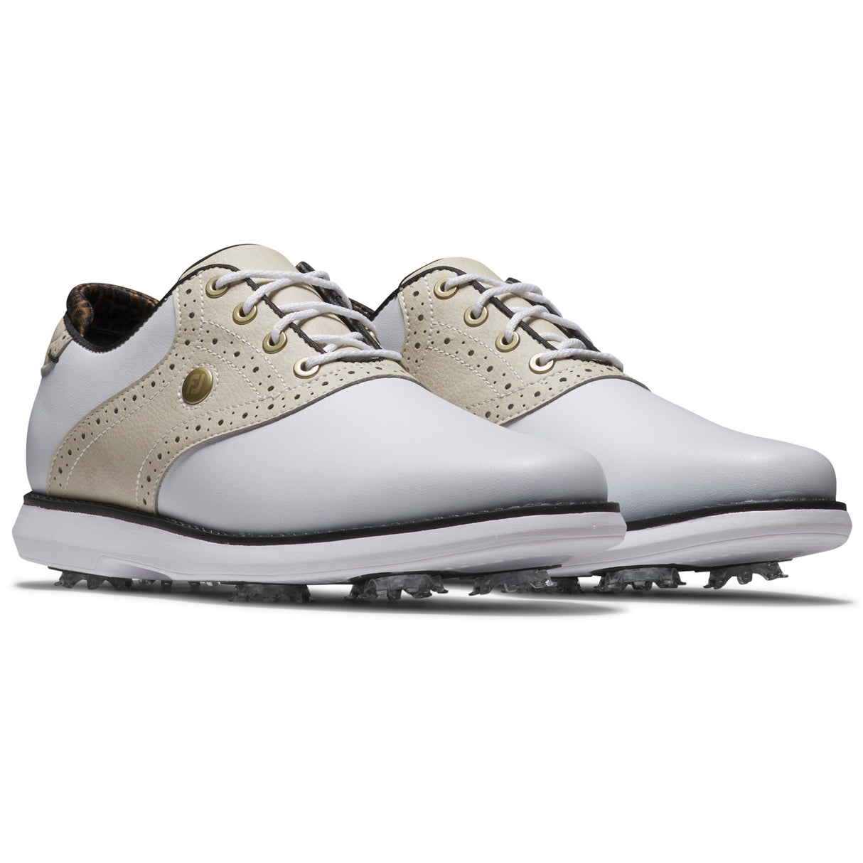 FootJoy Traditions Damen Golfschuhe, Weiß / Hellbraun