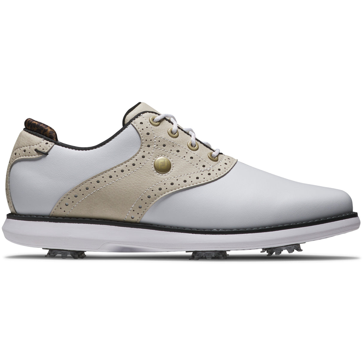 FootJoy Traditions Damen Golfschuhe, Weiß / Hellbraun