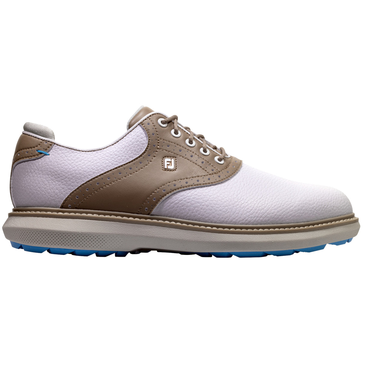 FootJoy Traditions Spikeless Herren Golfschuhe, Weiß / Braun