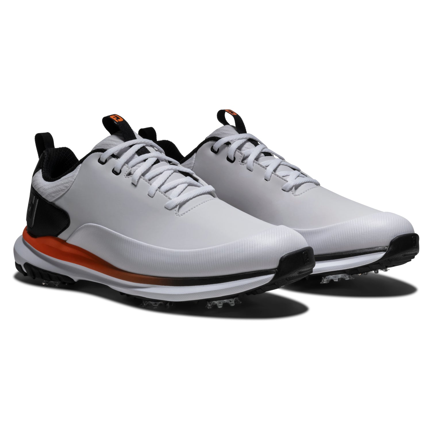 FootJoy 2026 Tour Rival Herren Golfschuhe, Weiß / Schwarz / Orange