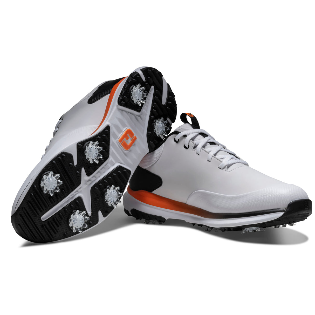 FootJoy 2026 Tour Rival Herren Golfschuhe, Weiß / Schwarz / Orange