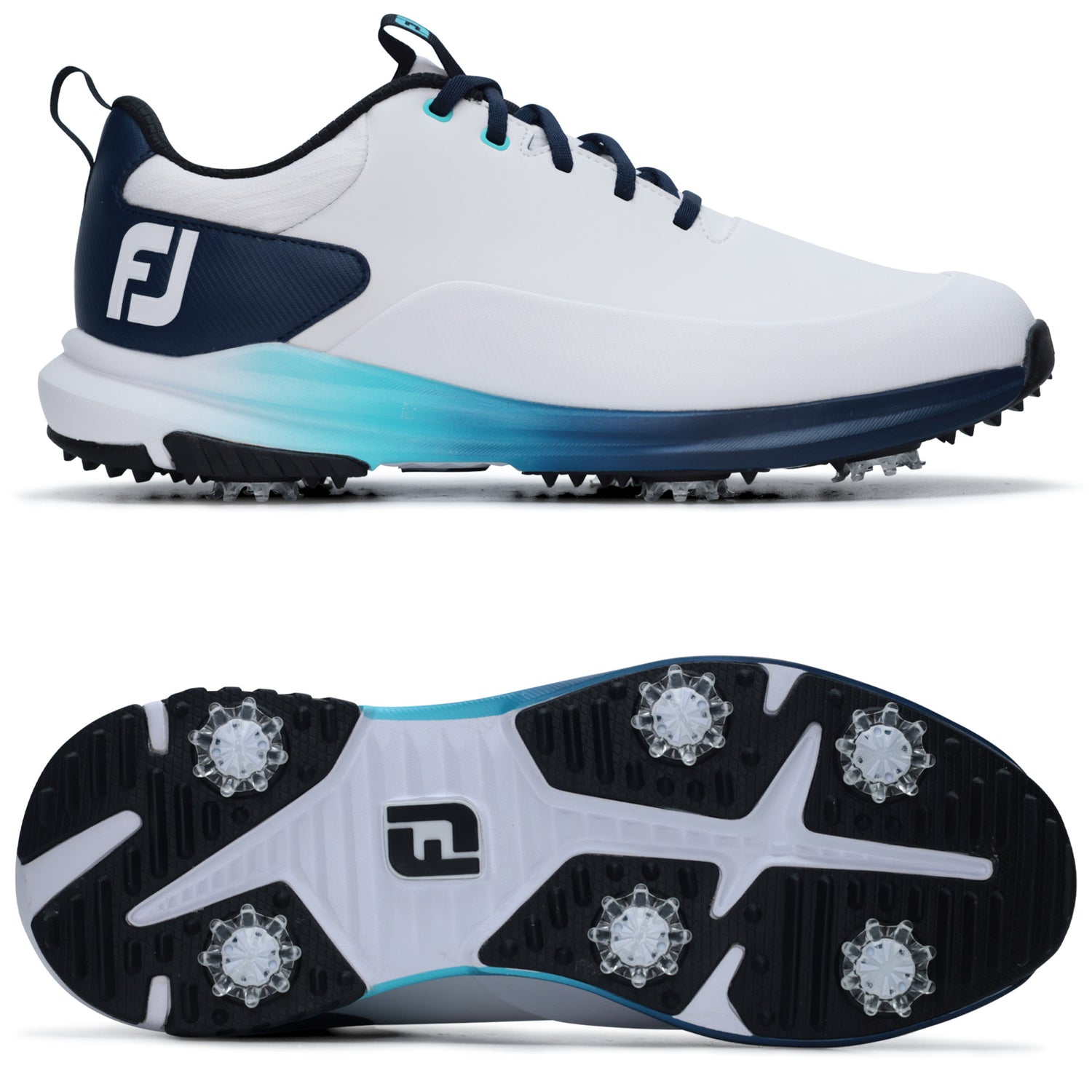 FootJoy 2026 Tour Rival Herren Golfschuhe, Weiß / Blau