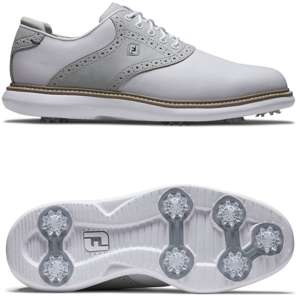 FootJoy Traditions Herren Golfschuhe, Weiß / Grau