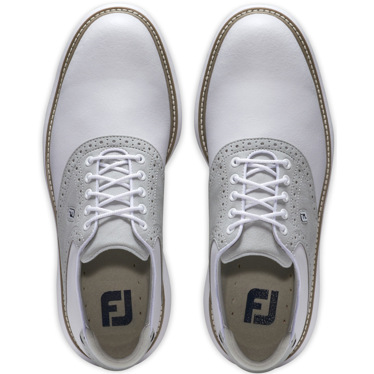 FootJoy Traditions Herren Golfschuhe, Weiß / Grau