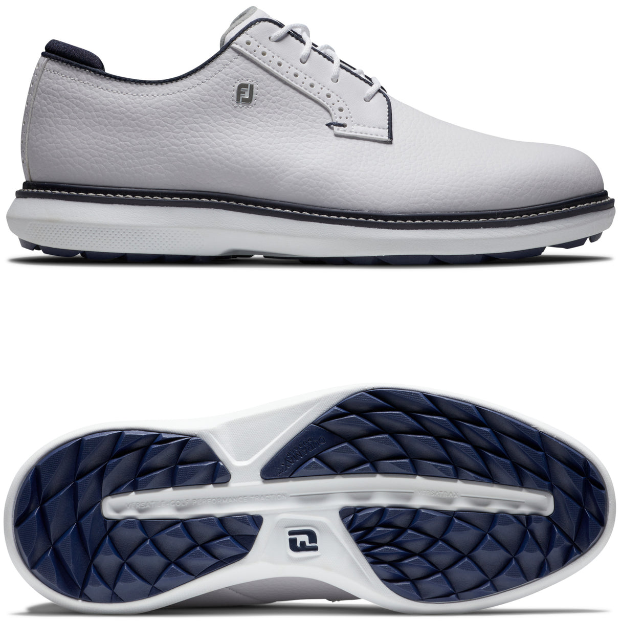 FootJoy 2026 Traditions SL Blucher Herren Golfschuhe, Weiß / Navy