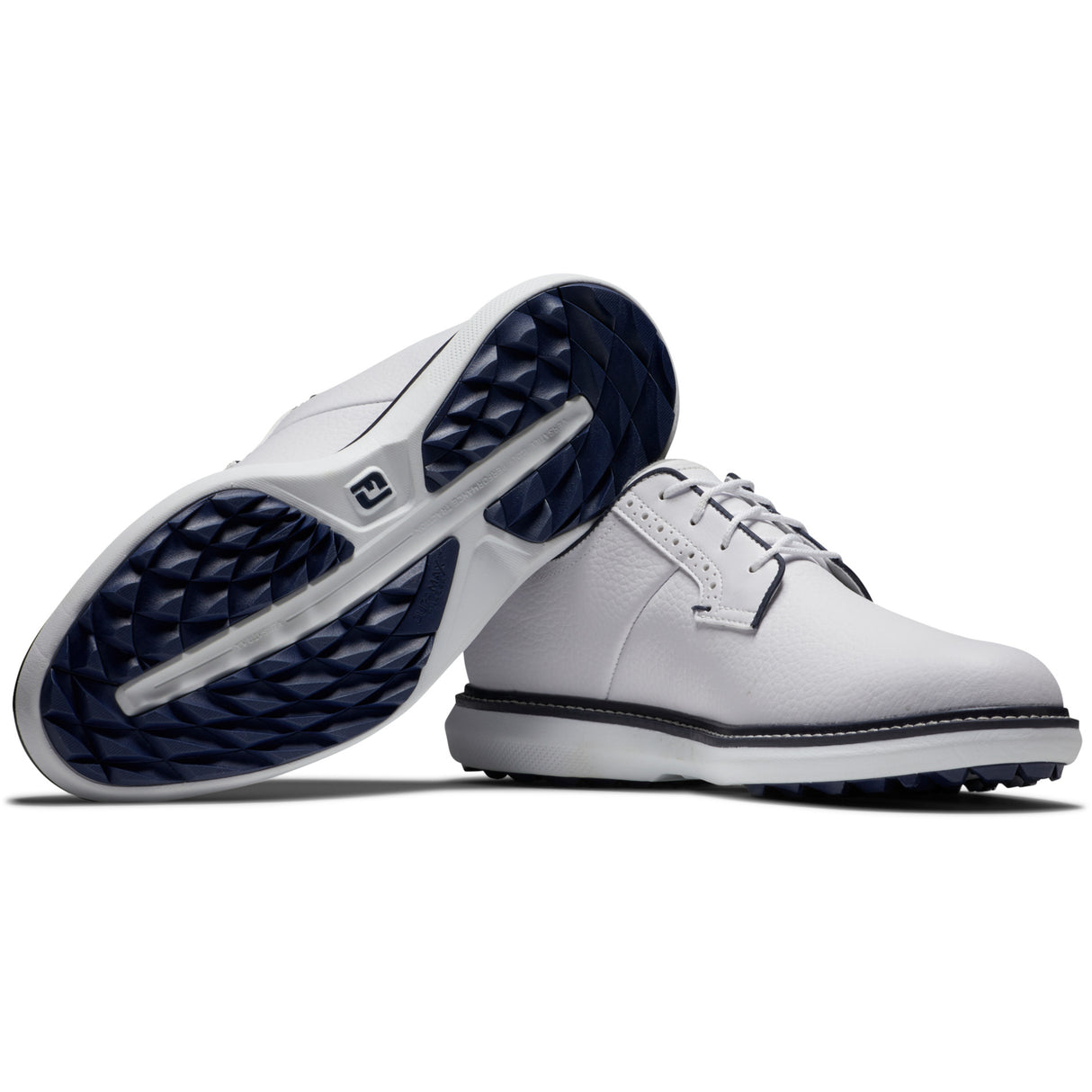 FootJoy 2026 Traditions SL Blucher Herren Golfschuhe, Weiß / Navy