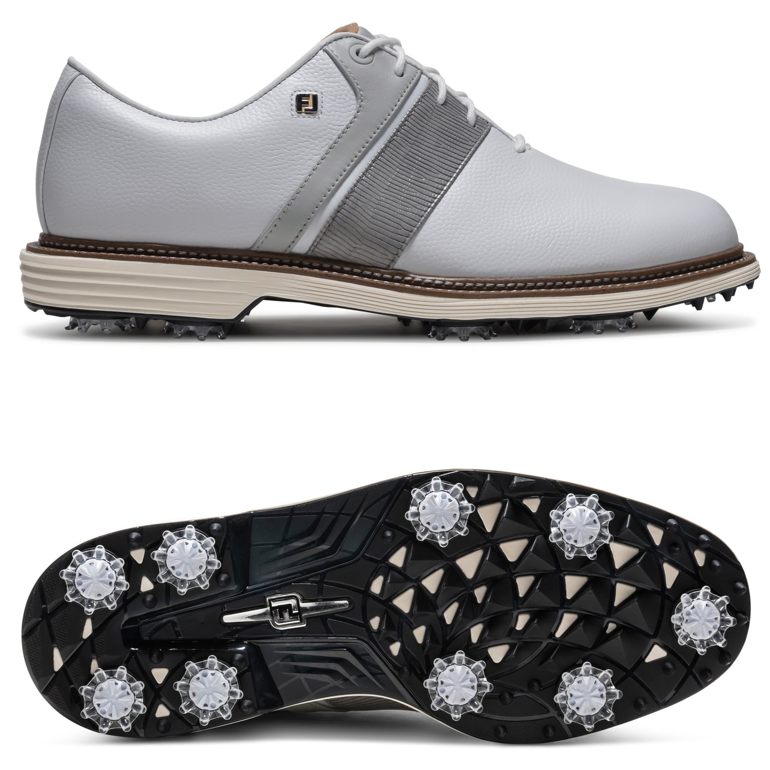 FootJoy 2026 Premier Series Packard Herren Golfschuhe, Weiß / Grau