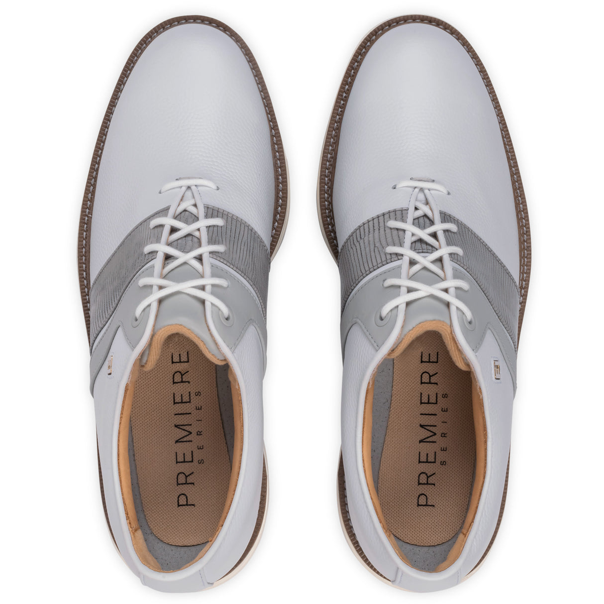 FootJoy 2026 Premier Series Packard Herren Golfschuhe, Weiß / Grau