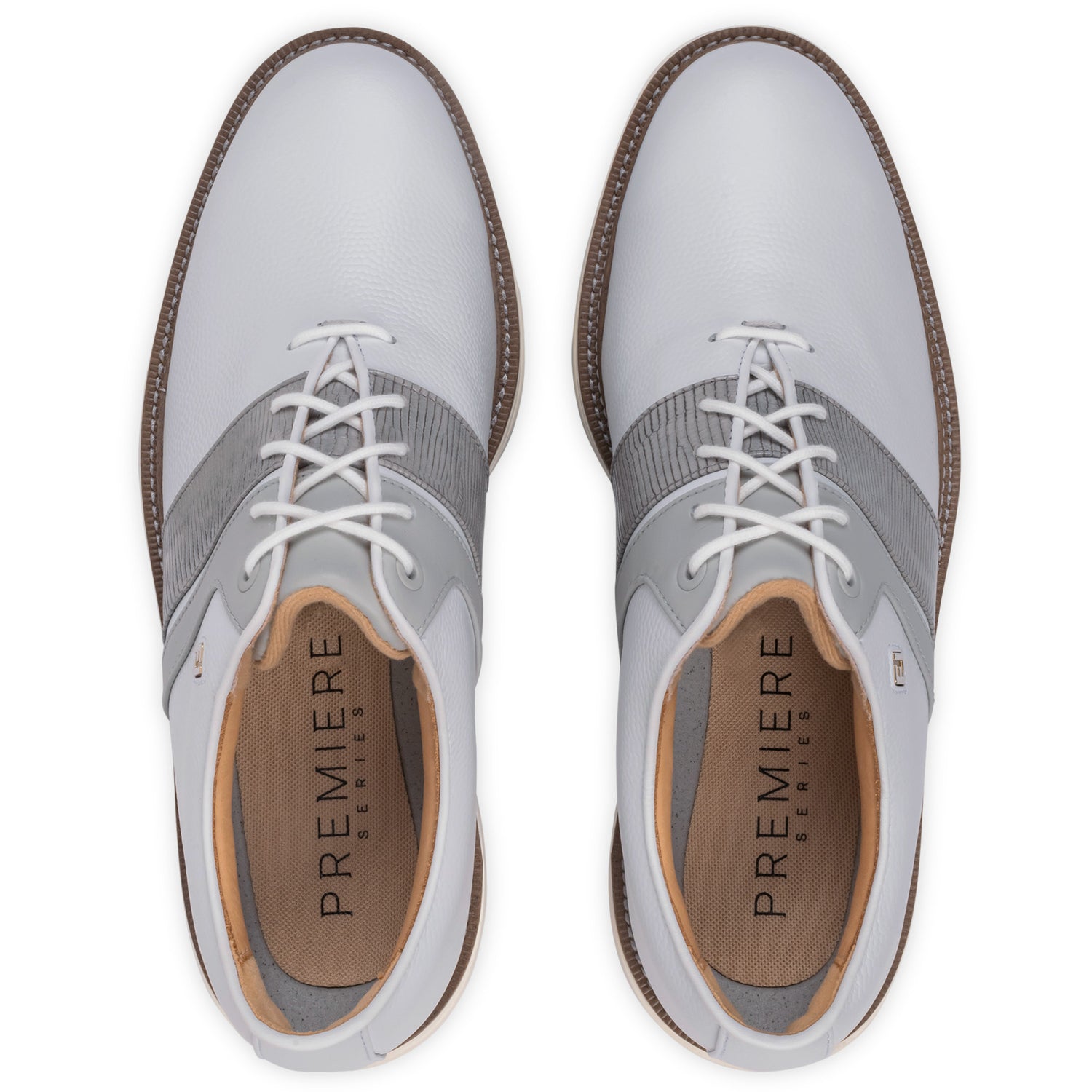 FootJoy 2026 Premier Series Packard Herren Golfschuhe, Weiß / Grau