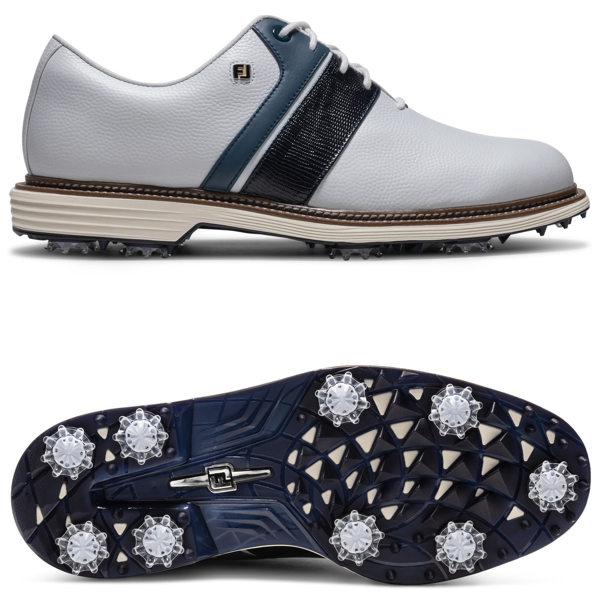 FootJoy 2026 Premier Series Packard Herren Golfschuhe, Weiß / Navy