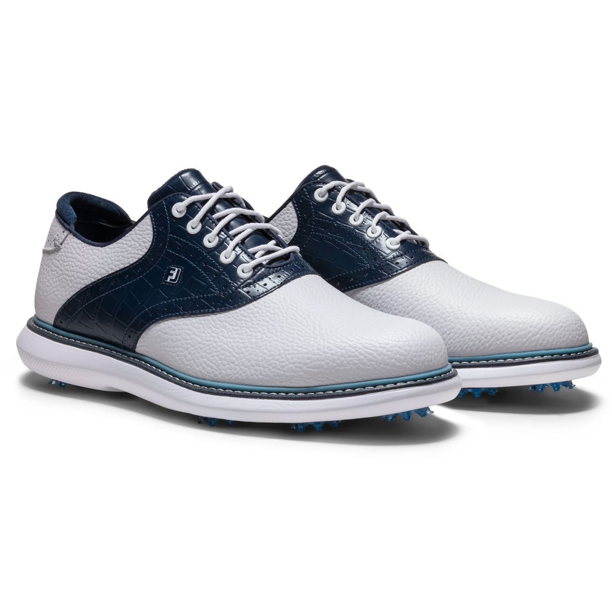 FootJoy 2026 Traditions Herren Golfschuhe, Weiß / Blau