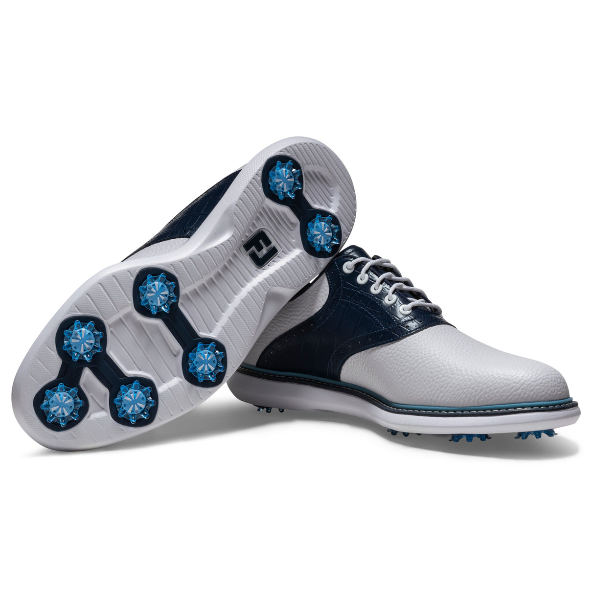 FootJoy 2026 Traditions Herren Golfschuhe, Weiß / Blau