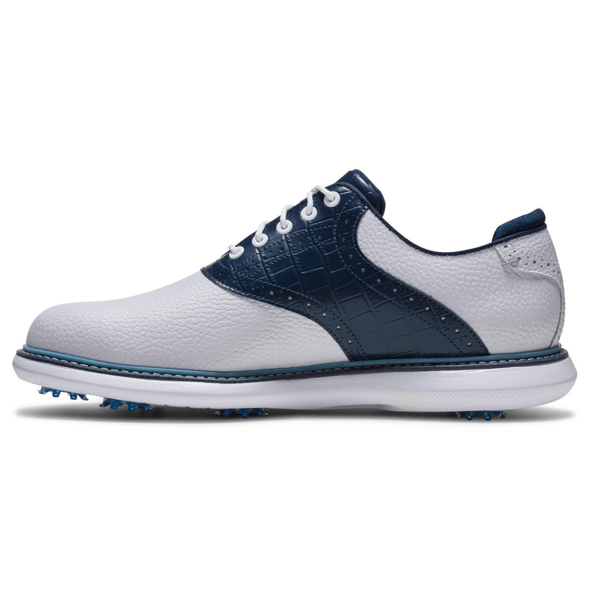 FootJoy 2026 Traditions Herren Golfschuhe, Weiß / Blau