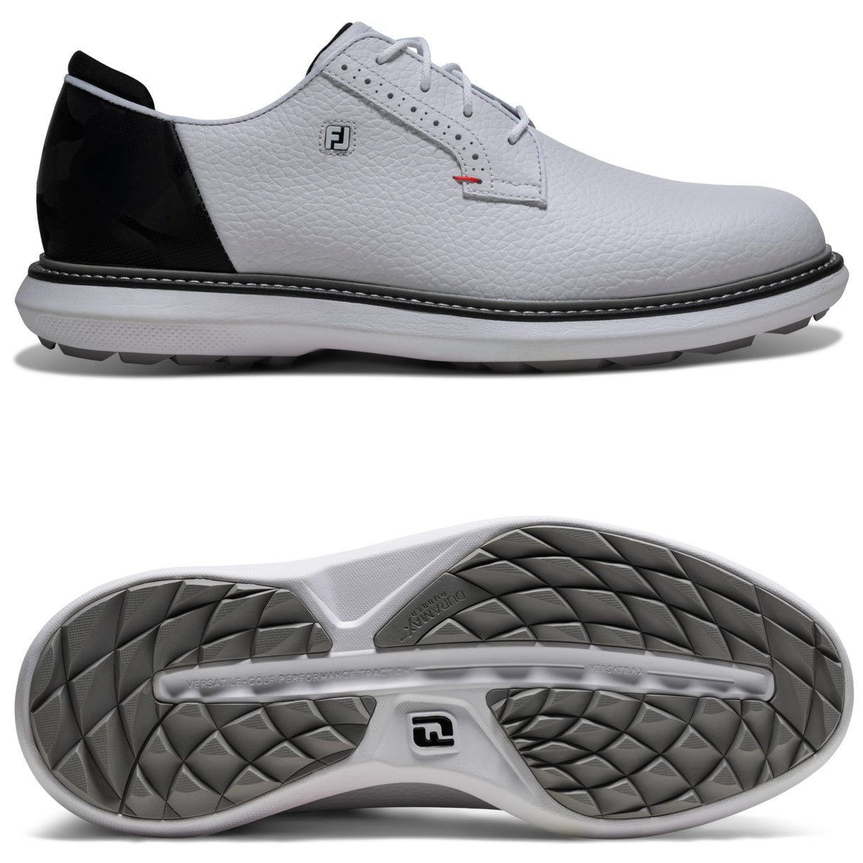 FootJoy 2026 Traditions SL Blucher Herren Golfschuhe, Weiß / Schwarz