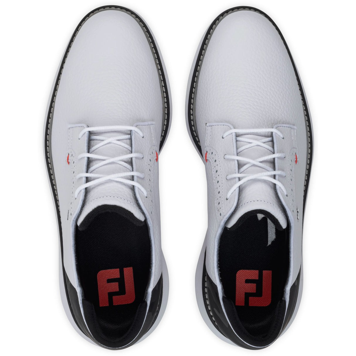 FootJoy 2026 Traditions SL Blucher Herren Golfschuhe, Weiß / Schwarz