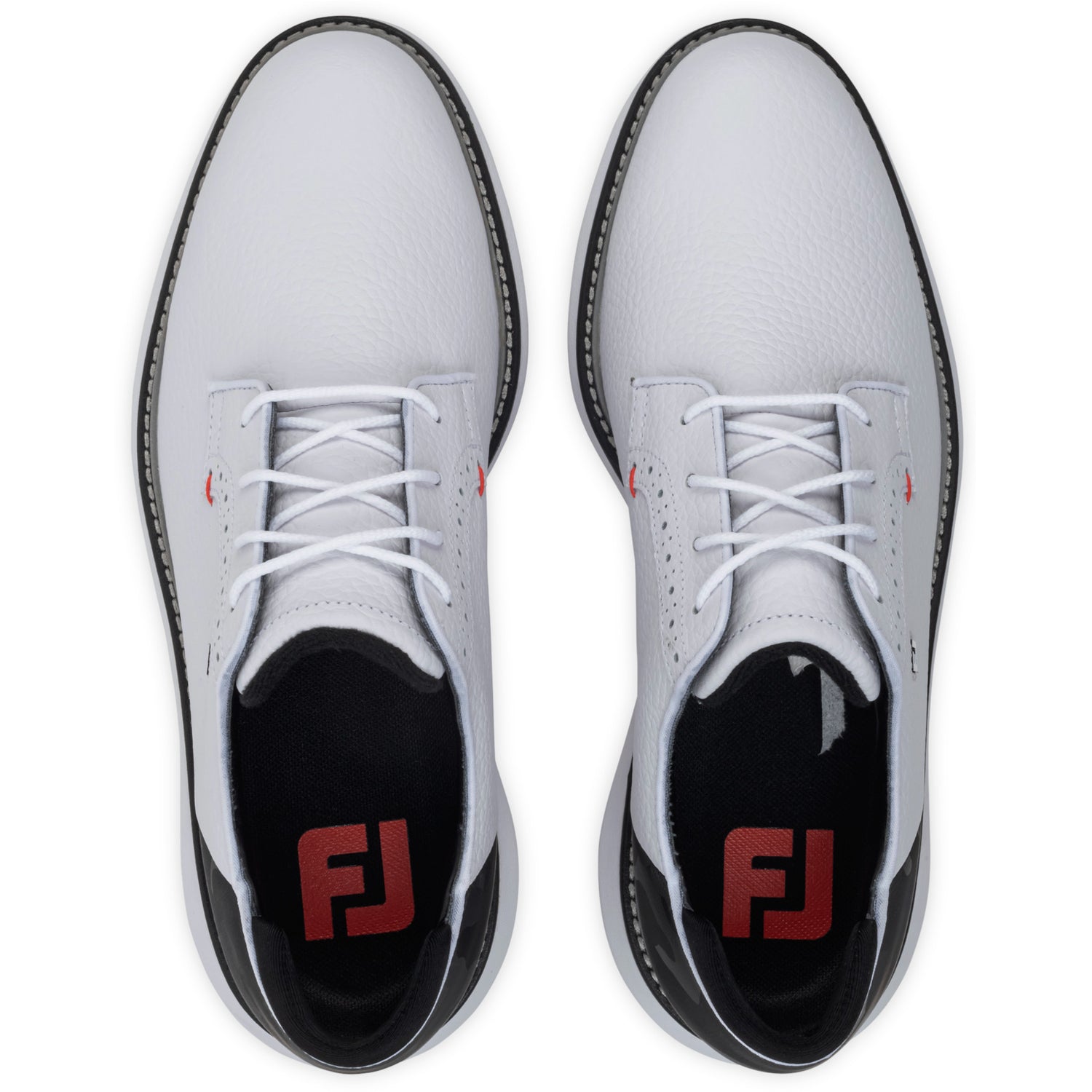 FootJoy 2026 Traditions SL Blucher Herren Golfschuhe, Weiß / Schwarz