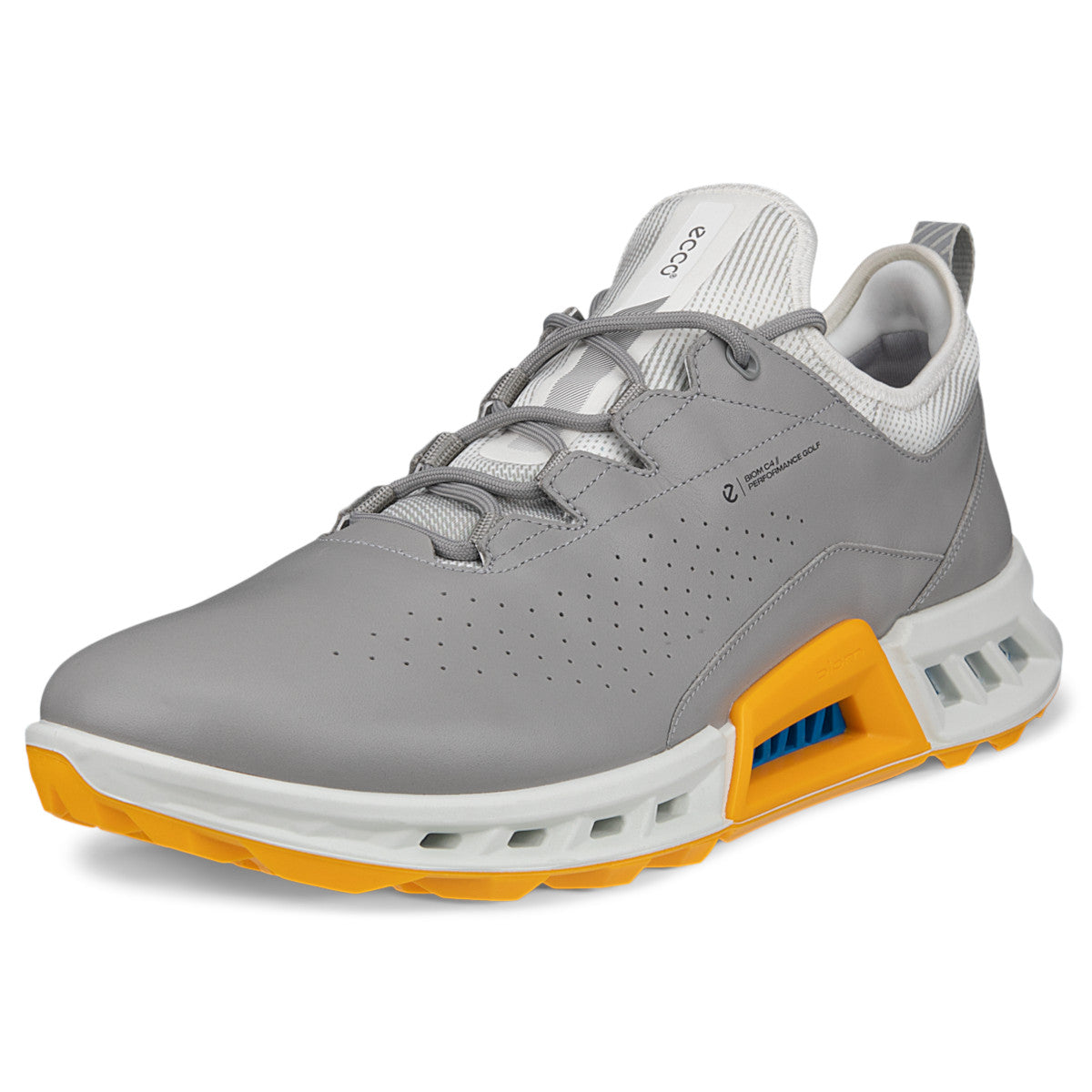 Ecco Biom C4 GTX BOA Herren Golfschuhe, Grau / Weiß / Orange