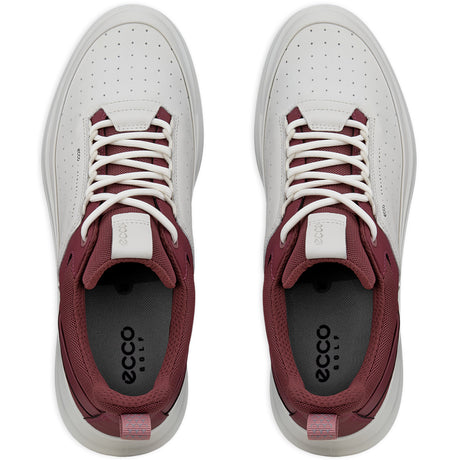 Ecco Golf 2025 Core Damen Golfschuhe, Offwhite / Weinrot