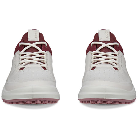 Ecco Golf 2025 Core Damen Golfschuhe, Offwhite / Weinrot