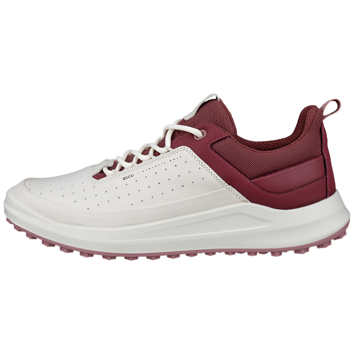 Ecco Golf 2025 Core Damen Golfschuhe, Offwhite / Weinrot