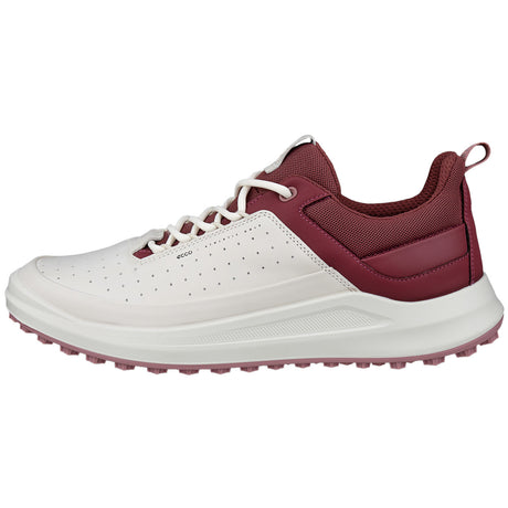 Ecco Golf 2025 Core Damen Golfschuhe, Offwhite / Weinrot