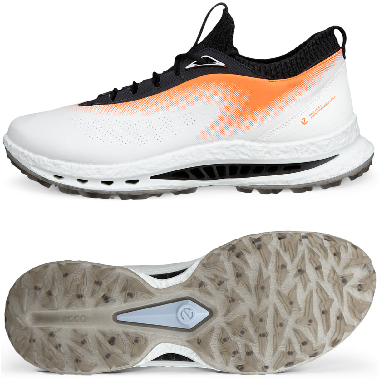 Ecco Biom C5 GTX Herren Golfschuhe, Weiß / Orange