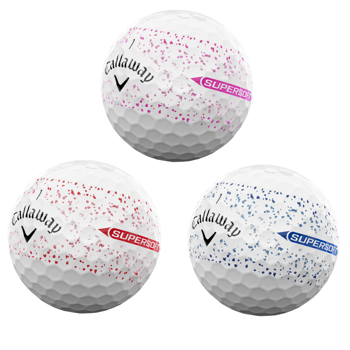 Callaway 2026 SuperSoft 360 Splatter Golfbälle, 12 Stück