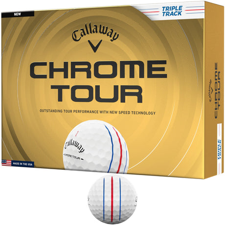 Callaway 2026 Chrome Tour Golfbälle, Triple Track, Weiß, 12 Stück - Golflaedchen.de