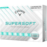 Callaway 2026 Supersoft Bälle, Distressed Stripe, Weiß / Türkis