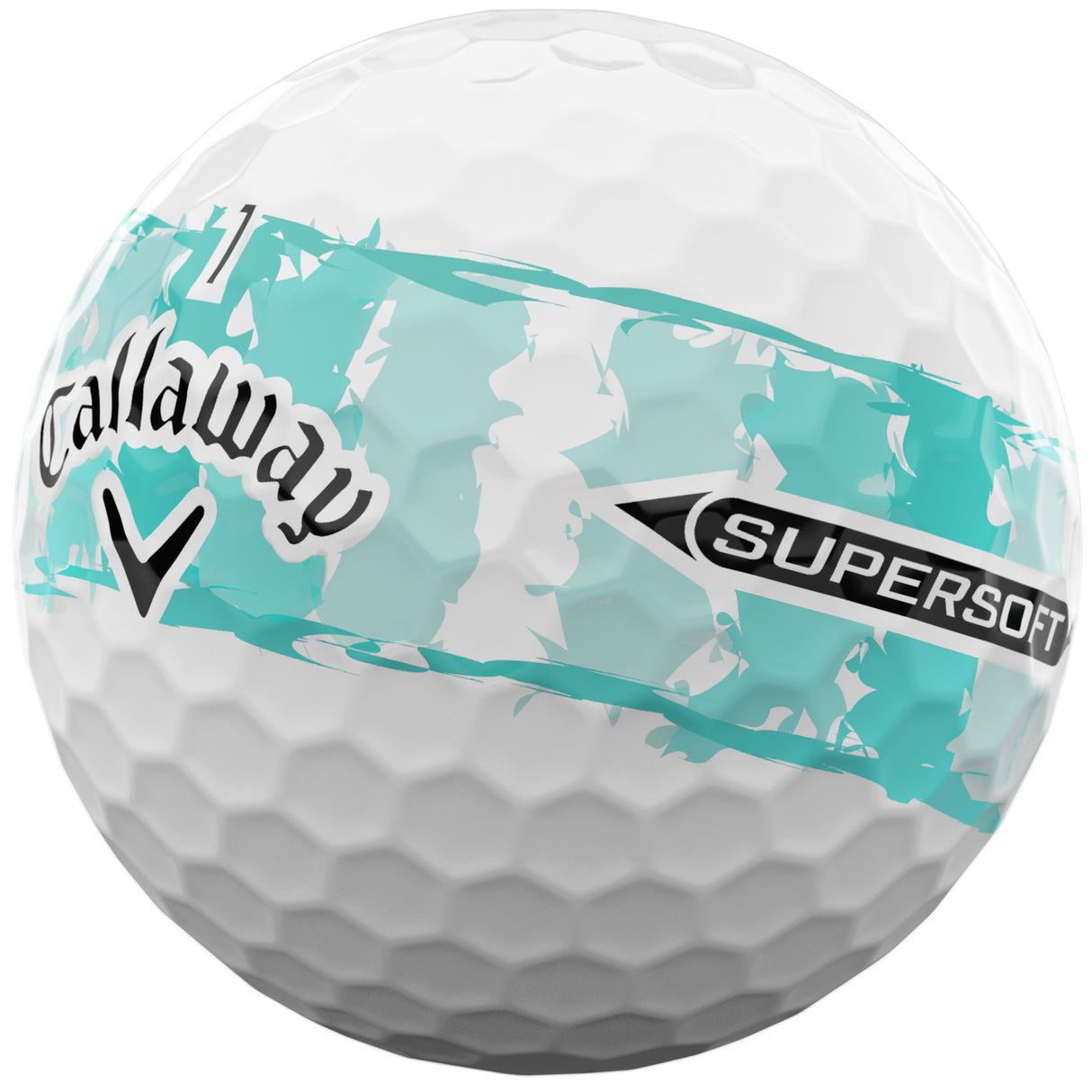 Callaway 2026 Supersoft Bälle, Distressed Stripe, Weiß / Türkis