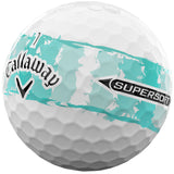 Callaway 2026 Supersoft Bälle, Distressed Stripe, Weiß / Türkis