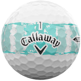 Callaway 2026 Supersoft Bälle, Distressed Stripe, Weiß / Türkis