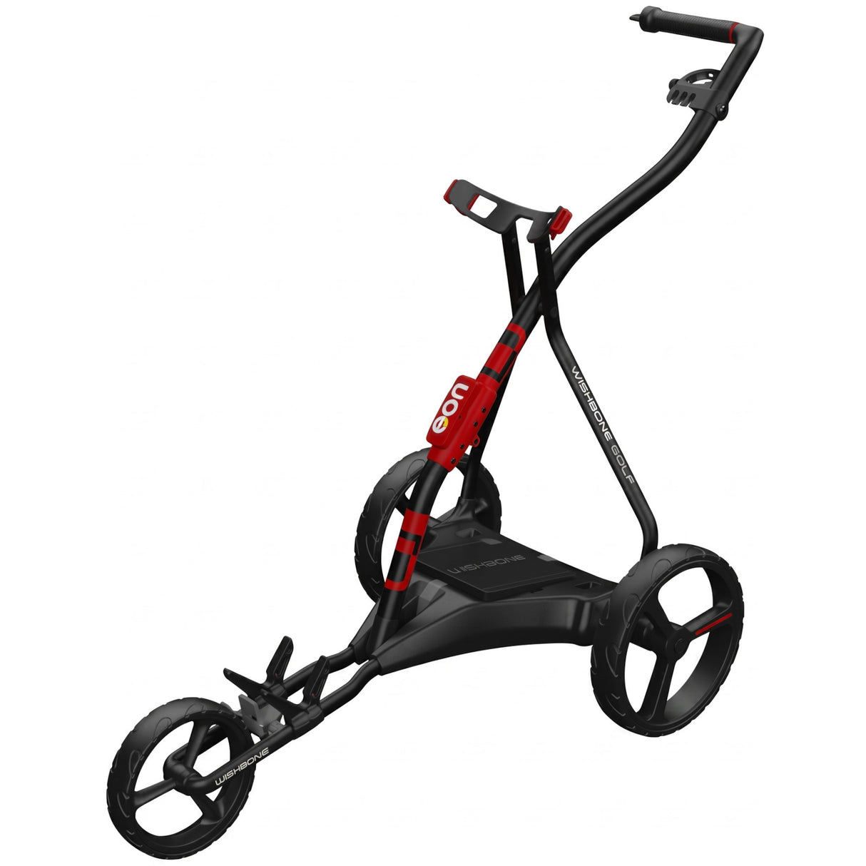 Wishbone EON 2026 Elektro Golftrolley inkl. Schirmhalter und Scorecardhalter, Schwarz / Rot