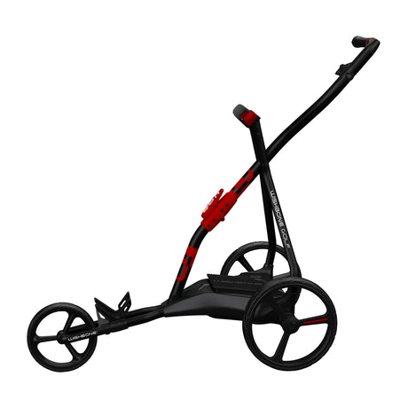 Wishbone EON 2026 Elektro Golftrolley inkl. Schirmhalter und Scorecardhalter, Schwarz / Rot - Golflaedchen.de