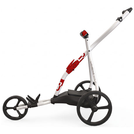 Wishbone EON 2026 Elektro Golftrolley inkl. Schirmhalter und Scorecardhalter, Weiß - Golflaedchen.de