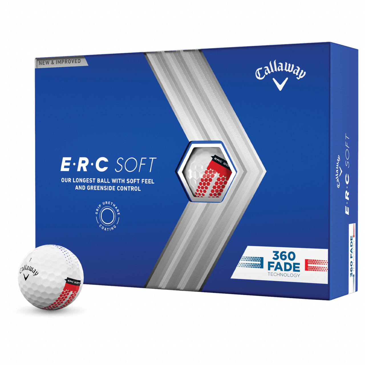 Callaway 2024 E.R.C Soft 360 Fade Golfbälle, 12 Stück